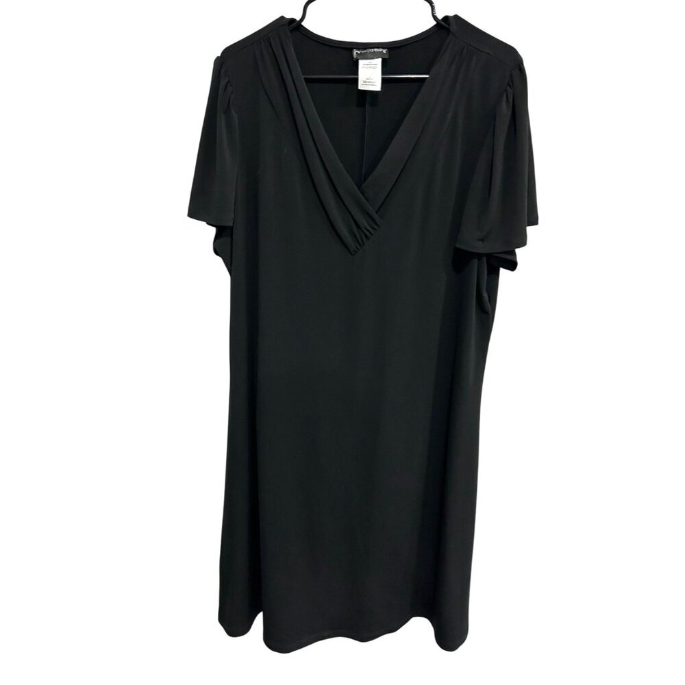 Jms Easy Dressing Black Short Sleeve V Neck Dress Size 2X